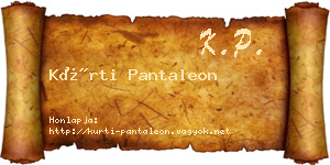 Kürti Pantaleon névjegykártya